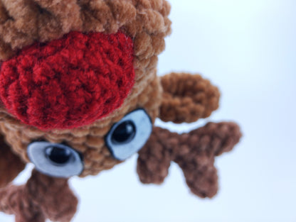 Handmade Crocheted Reindeer - The Tiniest Member of Rudi's Family, Rudi Junior