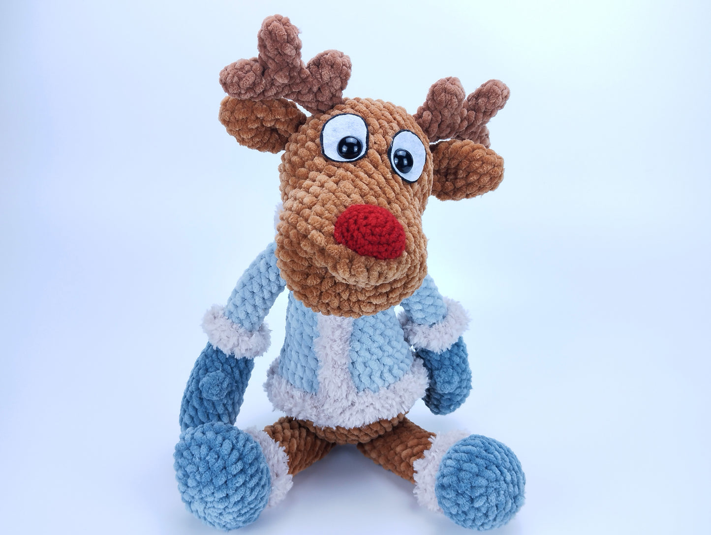 Handmade Crocheted Reindeer - The Tiniest Member of Rudi's Family, Rudi Junior