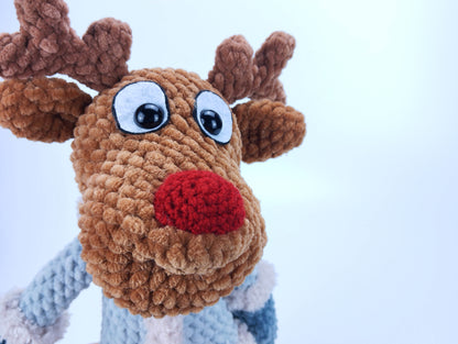 Handmade Crocheted Reindeer - The Tiniest Member of Rudi's Family, Rudi Junior