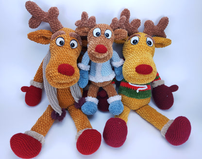 Handmade Crocheted Reindeer - The Tiniest Member of Rudi's Family, Rudi Junior