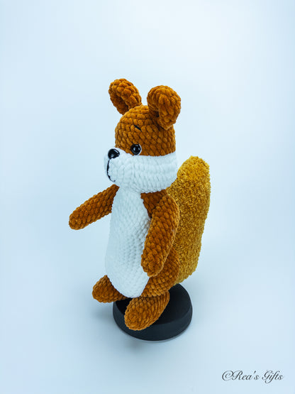 Crocheted Bushy-Tailed Red Squirrel