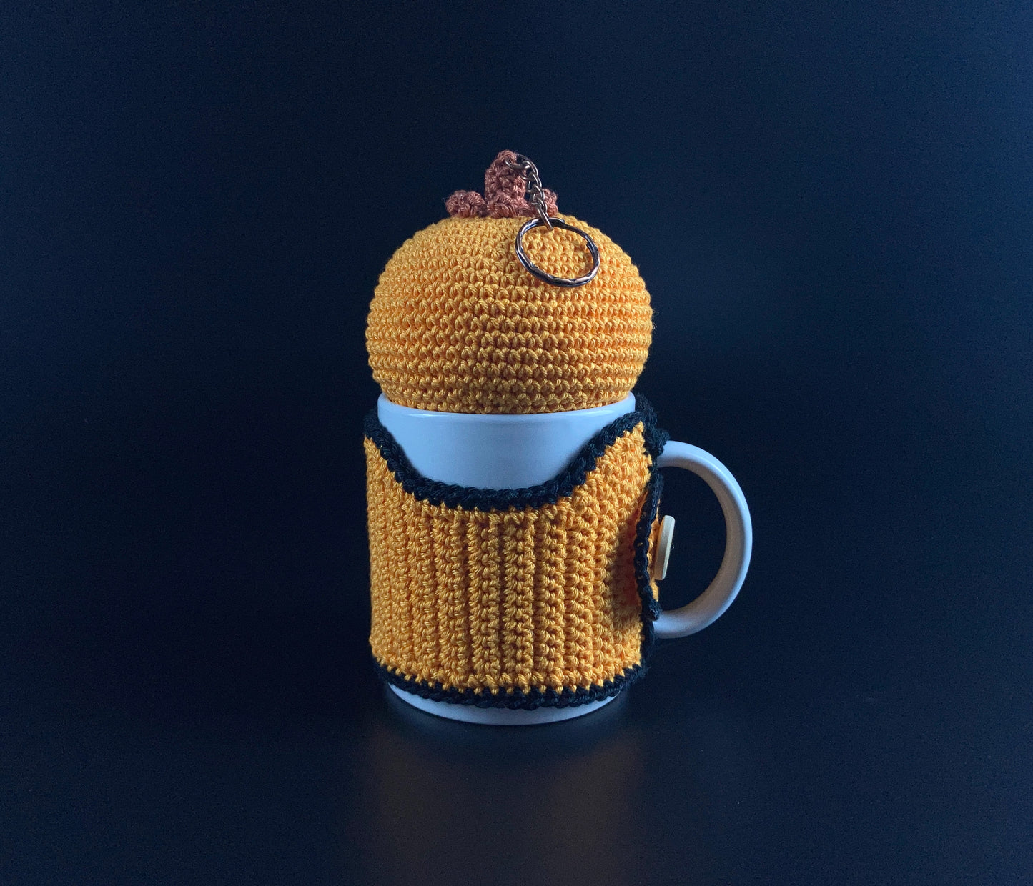 Halloween-i Amigurumi Tök Kulcstartó és Bögre